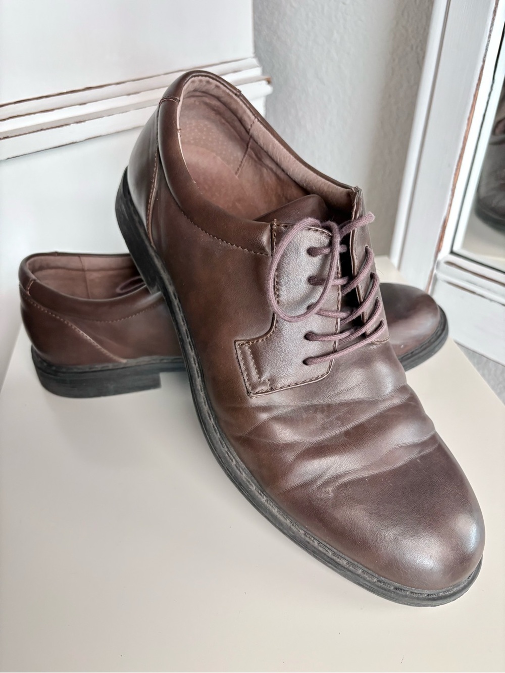 Men's Brown Leather Lace-Up Dress Shoes